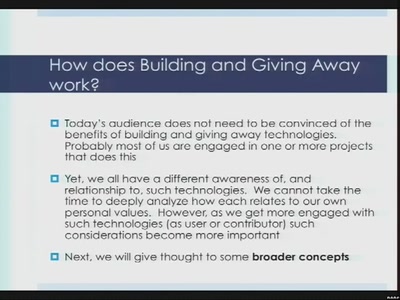 Building and Giving Away: Motivations