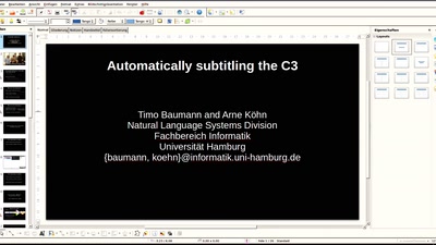 Automatically Subtitling the C3