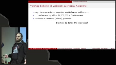 Interactively Discovering Implicational Knowledge in Wikidata