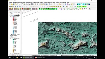 Verarbeitung von DGM-Daten und Laserscandaten mit QGIS